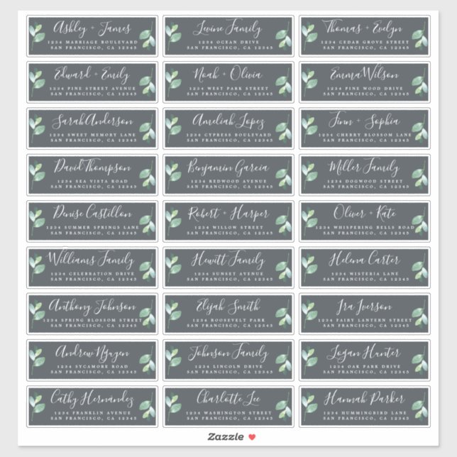 Customisable Wedding Guest Address Labels (Sheet)