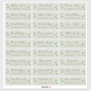 Customisable Wedding Guest Address Labels