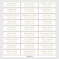 Customisable wedding guest address labels sticker