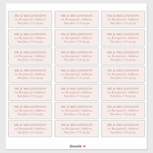 Customisable Wedding Guest Address Labels Sticker