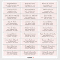 Customisable wedding guest address labels sticker