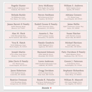 Customisable wedding guest address labels sticker