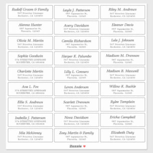 Customisable Wedding Guest lable Sticker