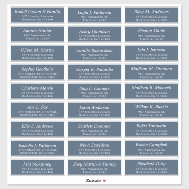 Customisable Wedding Guest lable Stickers (Sheet)