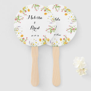 Customisable Wedding Hand Fan - Editable Text