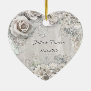 (Customisable) Wedding Heart Ceramic Tree Decoration