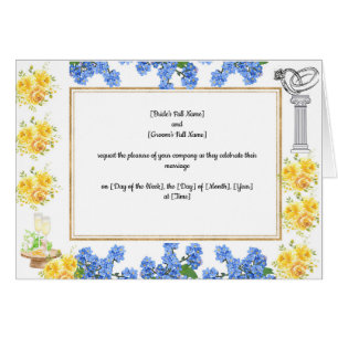 Customisable Wedding invitation Card 4 sided