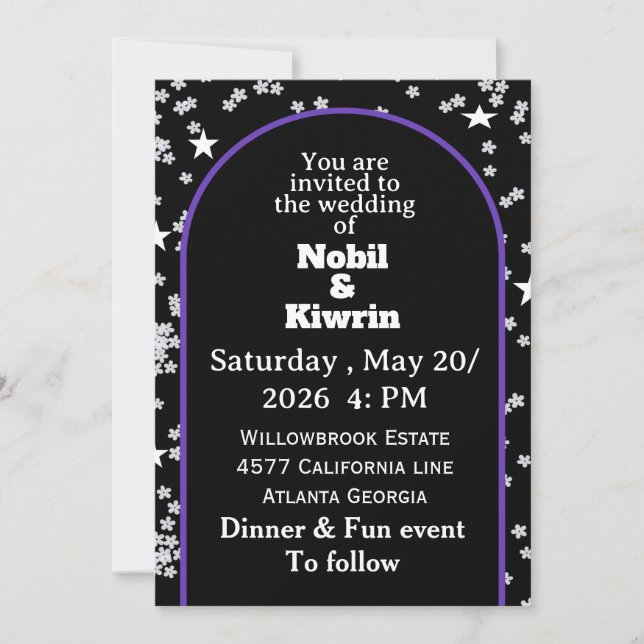Customisable Wedding Invitation | Elegant  (Front)