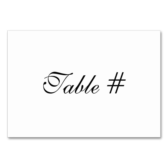 Customisable Wedding Invitation Sets Table Number (Front)