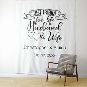 Customisable Wedding Quote Backdrop Tapestry