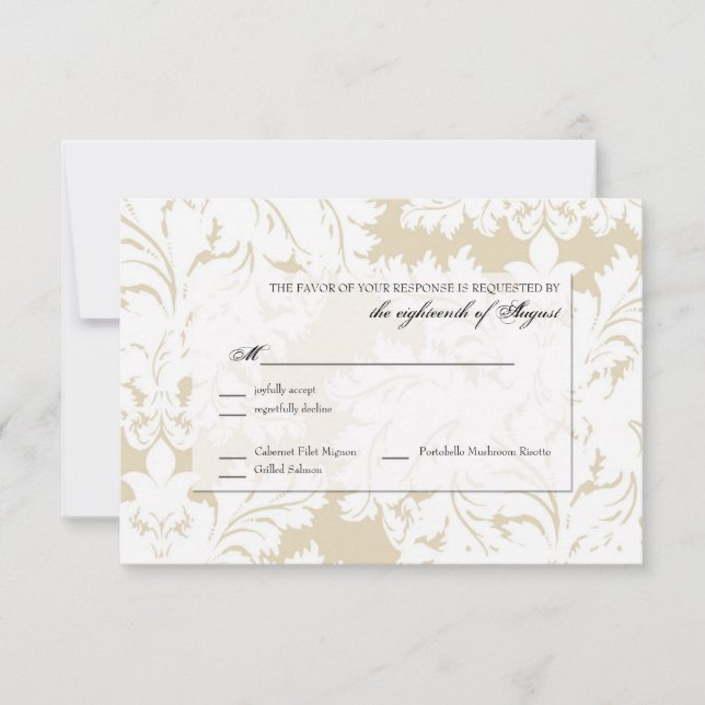 Customisable Wedding Response RSVP card (Front)
