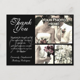 Customisable Wedding Thank You Card 3 Photos B
