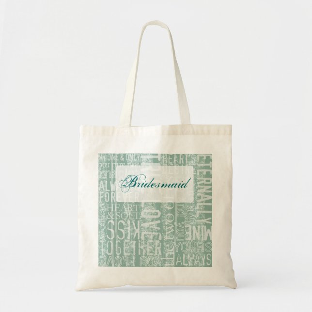 Customisable wedding words bridesmaid bag (Front)