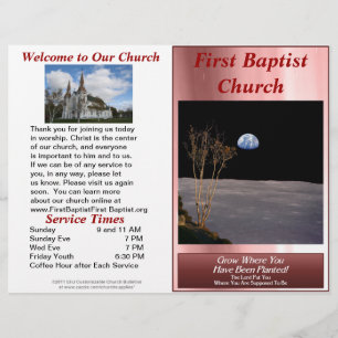 Customisable Weekly Church Bulletin (Inside Blank)
