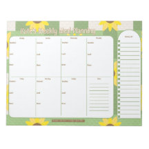 Customisable Weekly Meal Planner | Sunflower Plaid