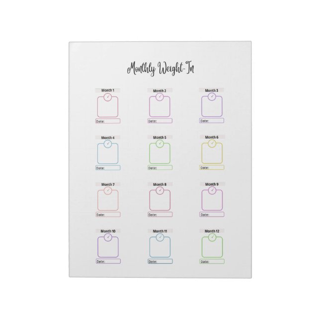 Customisable Weight Loss Tracker Template Notepad (Rotated)