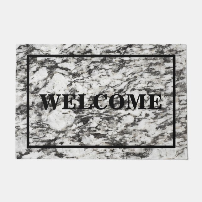 CUSTOMISABLE WELCOME Granite texture marble Doormat (Front)