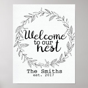 Customisable Welcome to Our Nest print