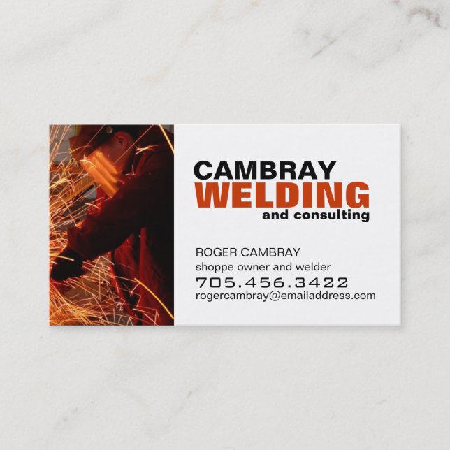 Customisable Welding Consultant Business Cards (Front)
