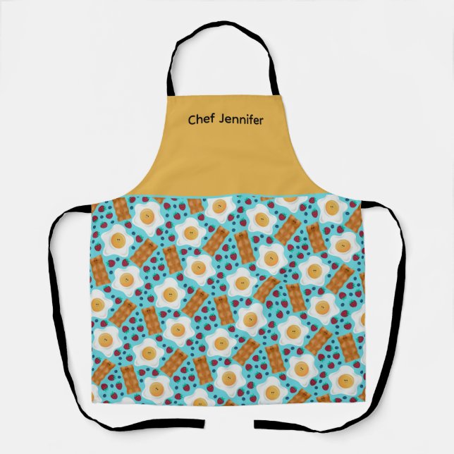 Customisable Whimsical Egg and Bacon Apron (Front)
