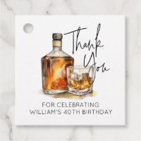 Customisable Whiskey Bottle Birthday Thank You Tag