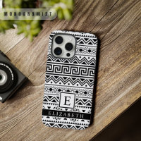 Customisable White and Black Aztec Pattern