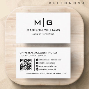 Customisable White And Black  Professional  Business Card