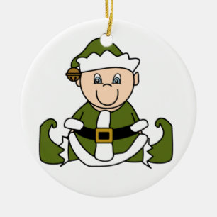 Customisable White Baby Elf Ornament