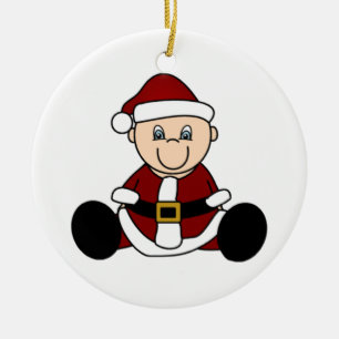 Customisable White Baby Santa  Christmas Ornament