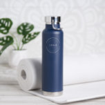 Customisable White Business logo QR code website Water Bottle<br><div class="desc">Make a lasting impression with this Business Logo Custom QR Code Website Professional Water Bottle. Use your white logo on this navy blue water bottle. This sleek and professional water bottle is the perfect way to showcase your business logo and increase web-traffic and customer engagement. By incorporating a custom QR...</div>