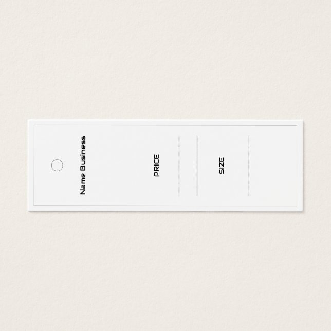 Customisable White Business Name Clothing Tag (Front)