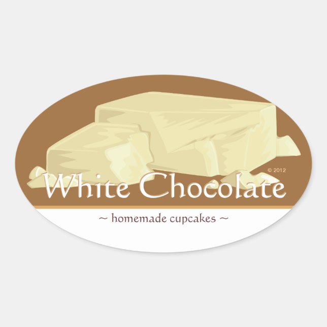 Customisable White Chocolate Oval Stickers (Front)