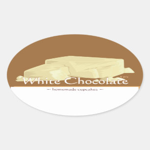Customisable White Chocolate Oval Stickers