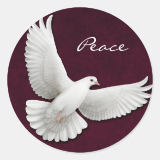 Customisable White Dove on Maroon Sticker