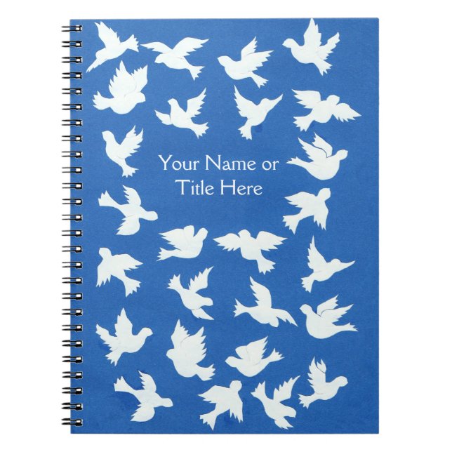 Customisable White Doves Spiral Notebook (Front)