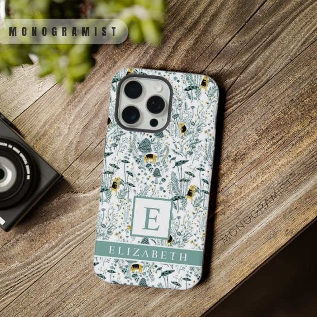 Customisable White Floral Green Flowers iPhone Case (Customizable White Floral Green Flowers iPhone Case)