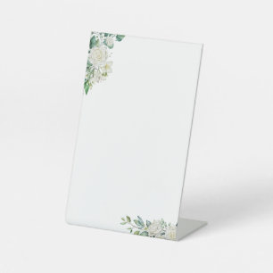 Customisable White Floral Sign