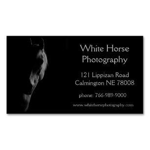 Customisable White Horse Design Magnetic Business Card