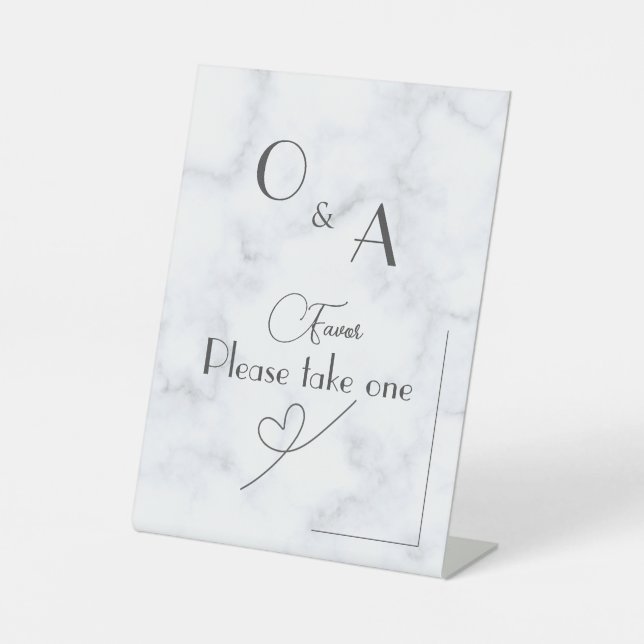 Customisable White Marble Pedestal wedding Pedestal Sign (Front)