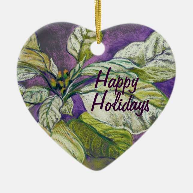 Customisable White Poinsettia Ornament (Front)