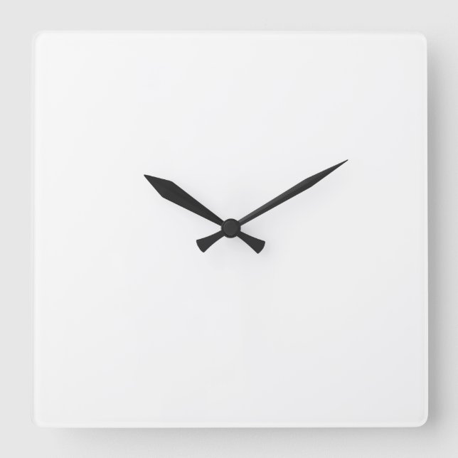 Customisable White Simple Square Wall Clock (Front)