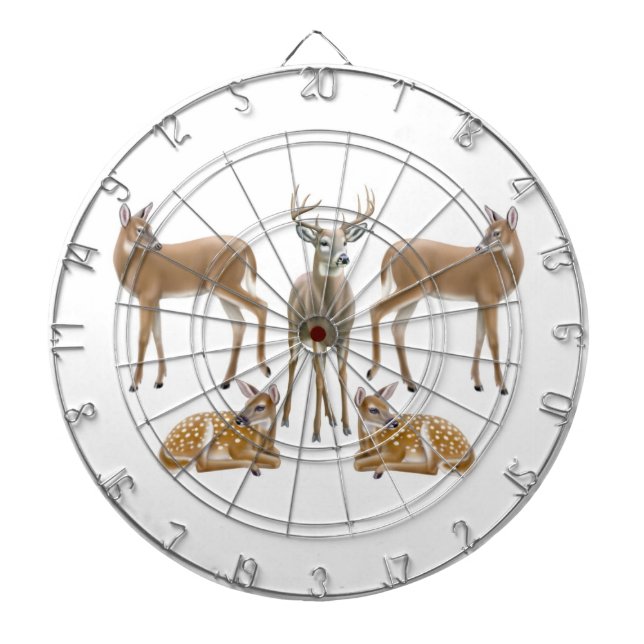 Customisable White Tailed Deer Dart Board (Front)