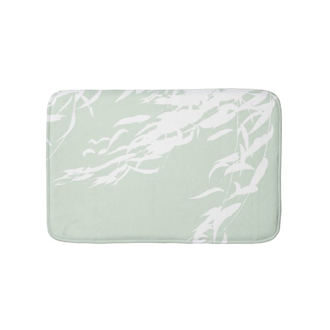 Customisable Willow Silhouette Sea Green Bath Mat (Front)