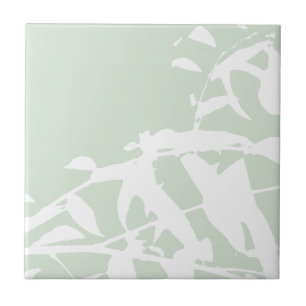 Customisable Willow Silhouette Sea Green Bathroom Tile