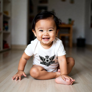 Customisable Winged Soccer Ball Logo Baby Team Bodysuit