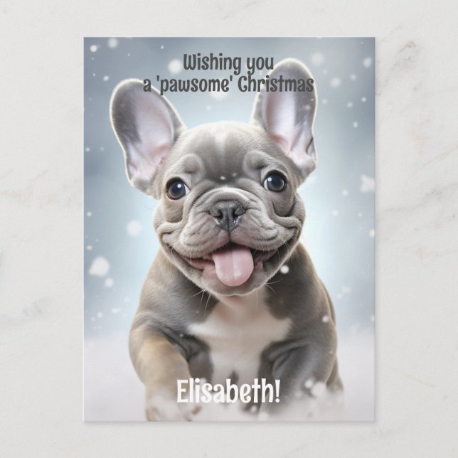  Customisable Winter Paws of Joy Postcard (Front)