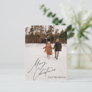 Customisable Winter Photo Christmas Postcard