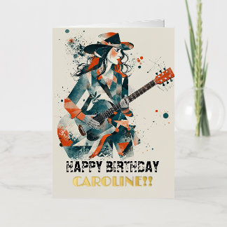 Customisable Women Abstract Art Inspirational Foil Greeting Card
