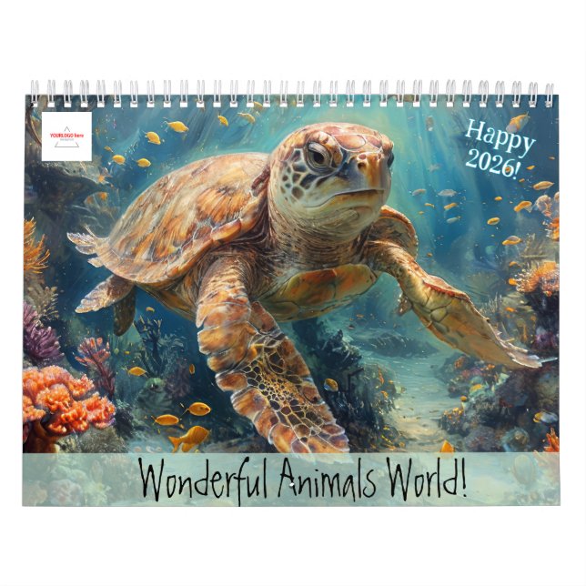 Customisable Wonderful Animals World Calendar 2026 (Cover)