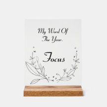 Customisable Word of The Year Acrylic Sign